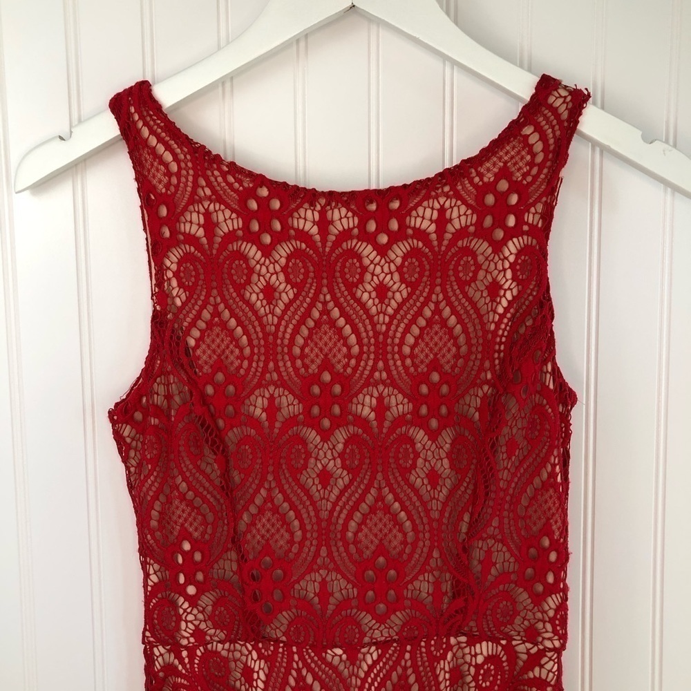 Speechless Red Lace Fit and Flare Dress Sz XS - Picture 6 of 14